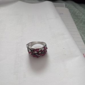 Silver, diamonds embellished ring.